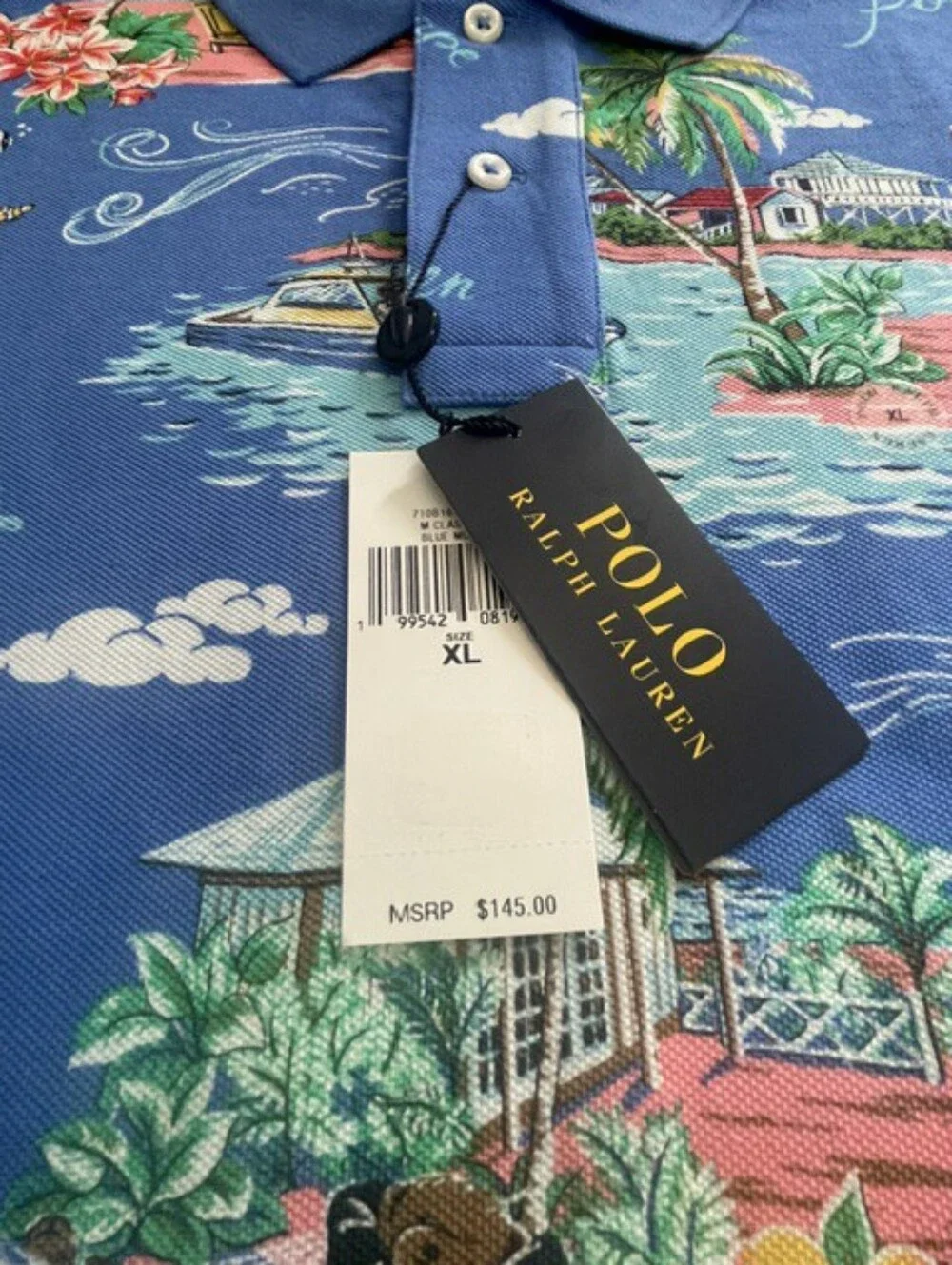 POLO by Ralph LAUREN Men's CLASSIC Fit BEAR Mesh Polo Shirt Size XL